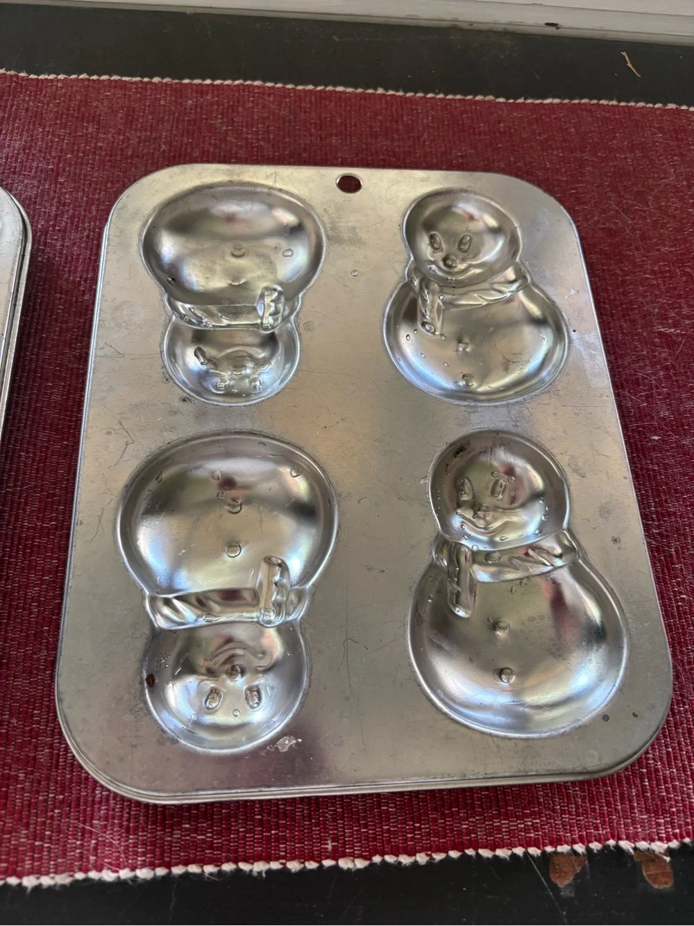 Silver Snowman & Tree Baking Molds - Set of 2 New